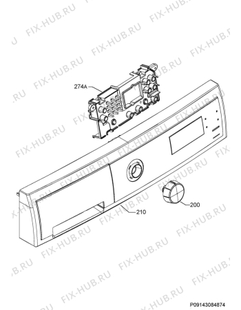 Взрыв-схема стиральной машины Electrolux EWF1294DSW2 - Схема узла Command panel 037